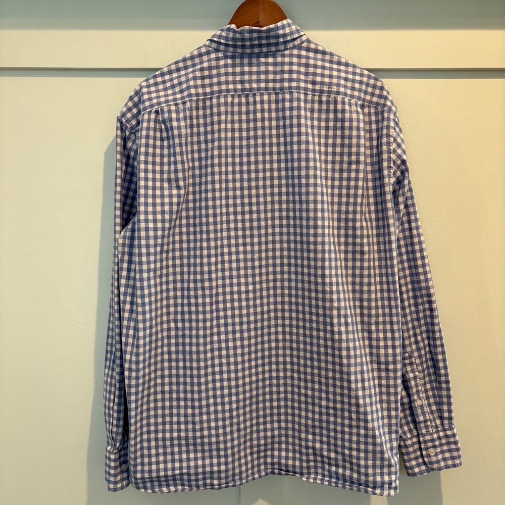 J.Crew Men's XXL Slim Fit Flex Washed Gingham Button Down Shirt Blue White - Picture 4 of 11